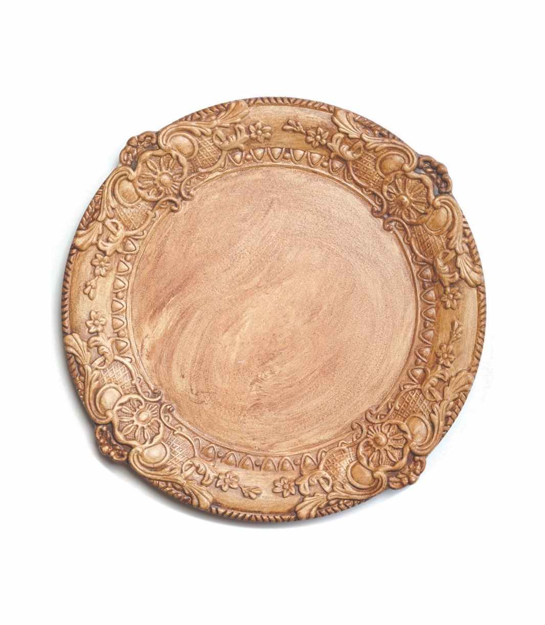 ornate wooden charger plate 
