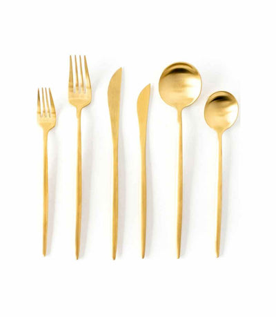 sleek gold cutlery
