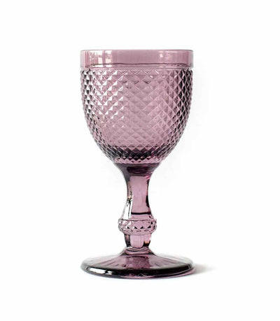 dark purple water goblet with textured surface
