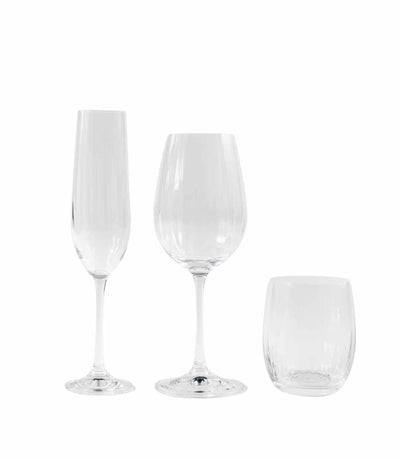 clear glassware with fluid effect surface design 