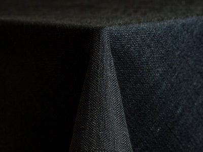 textured black tablecloth
