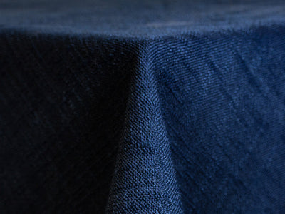 textured navy blue tablecloth