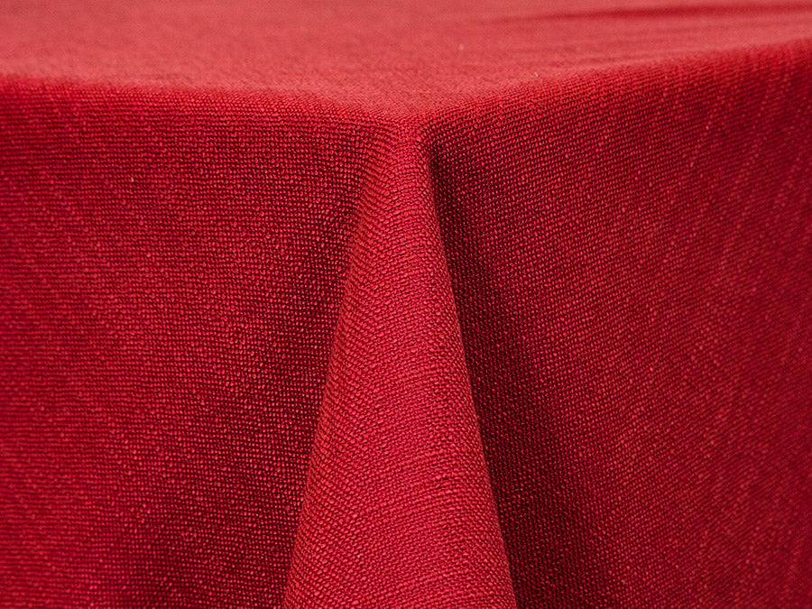 textured red tablecloth