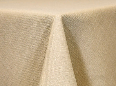 textured beige tablecloth