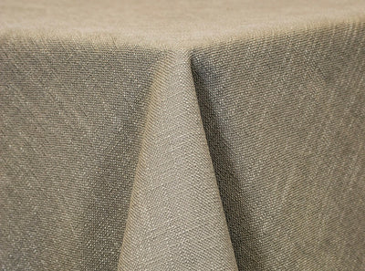 textured light brown tablecloth