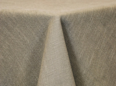 textured light brown tablecloth