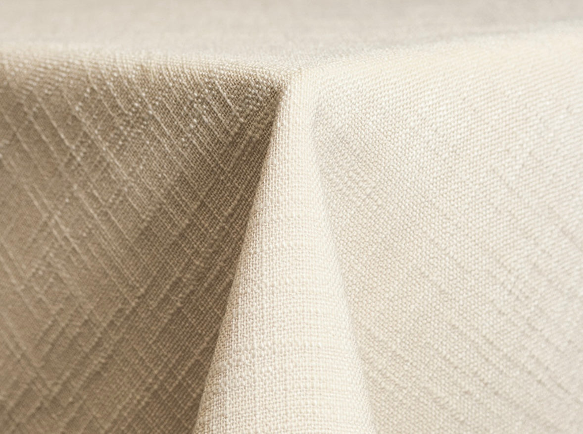 textured ivory tablecloth