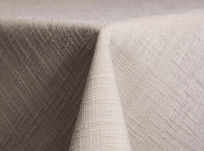 textured light grey tablecloth