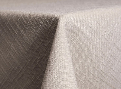 textured light grey tablecloth