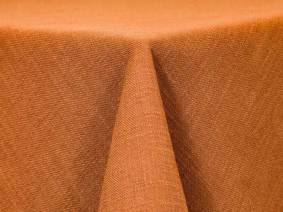 textured orange tablecloth