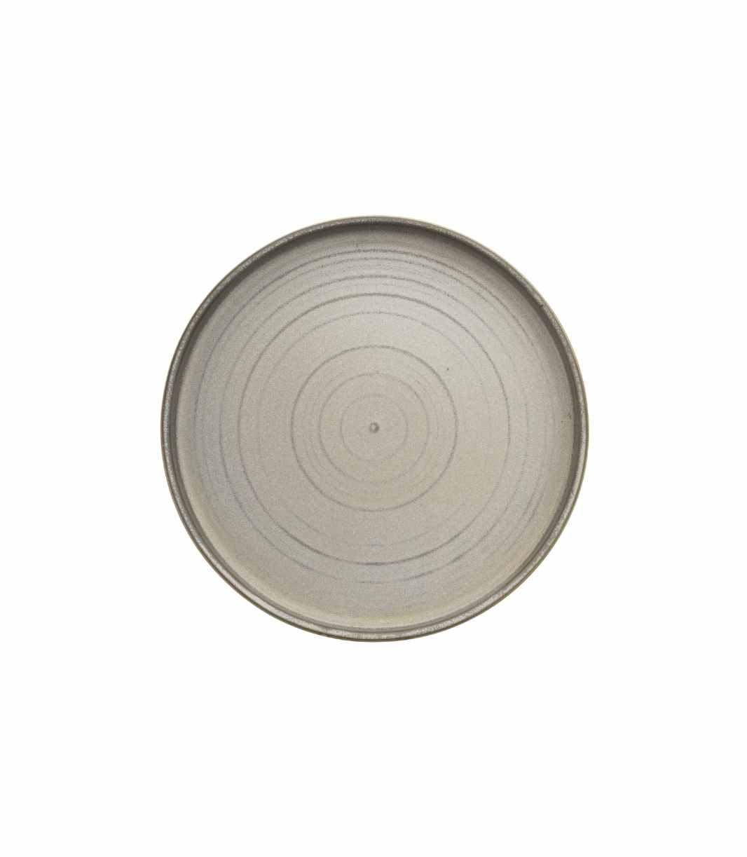 ceramic salad plate with earthy matte finish and raised rim