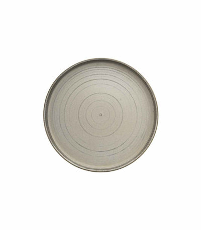 ceramic salad plate with earthy matte finish and raised rim