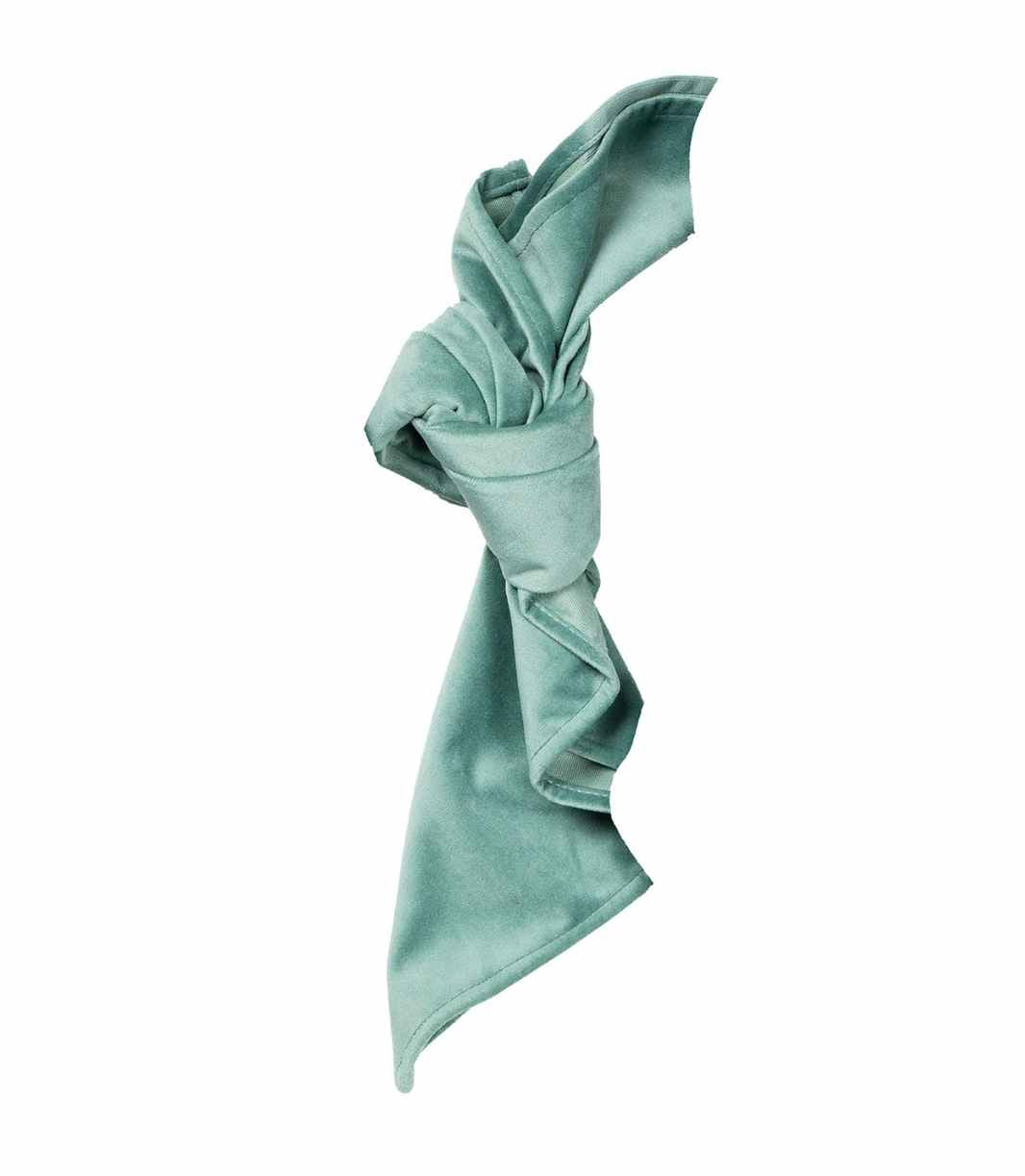 mint blue velvet napkin 