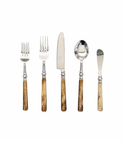 Stainless steel cutlery with a wood handle